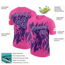 Charger l'image dans la galerie, Custom Pink Purple-White Torn Sharp Brush Stroke Splatter Performance T-Shirt
