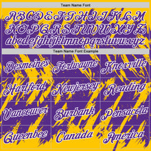 Загрузить изображение в средство просмотра галереи, Custom Yellow Purple-White Torn Sharp Brush Stroke Splatter Performance T-Shirt
