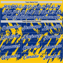 Загрузить изображение в средство просмотра галереи, Custom Yellow Royal-White Torn Sharp Brush Stroke Splatter Performance T-Shirt
