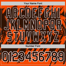 Laden Sie das Bild in den Galerie-Viewer, Custom Orange Brown-White Torn Sharp Brush Stroke Splatter Performance T-Shirt
