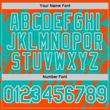 Загрузить изображение в средство просмотра галереи, Custom Orange Aqua-White Torn Sharp Brush Stroke Splatter Performance T-Shirt
