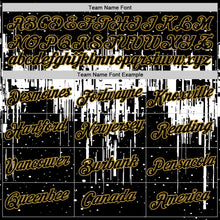 Charger l'image dans la galerie, Custom Black White-Old Gold Dripping Splatter Paint Performance T-Shirt

