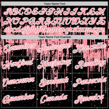 Laden Sie das Bild in den Galerie-Viewer, Custom Black Medium Pink-White Dripping Splatter Paint Performance T-Shirt
