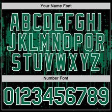Загрузить изображение в средство просмотра галереи, Custom Black Kelly Green-White Dripping Splatter Paint Performance T-Shirt
