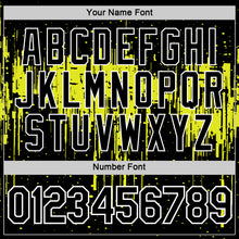 Charger l'image dans la galerie, Custom Black Neon Yellow-White Dripping Splatter Paint Performance T-Shirt
