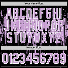 Laden Sie das Bild in den Galerie-Viewer, Custom Black Light Purple-White Dripping Splatter Paint Performance T-Shirt
