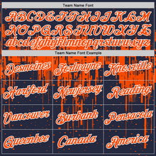 Загрузить изображение в средство просмотра галереи, Custom Navy Orange-White Dripping Splatter Paint Performance T-Shirt
