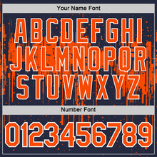 Загрузить изображение в средство просмотра галереи, Custom Navy Orange-White Dripping Splatter Paint Performance T-Shirt
