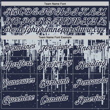 Загрузить изображение в средство просмотра галереи, Custom Navy Silver-White Dripping Splatter Paint Performance T-Shirt
