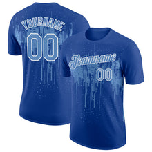 Laden Sie das Bild in den Galerie-Viewer, Custom Royal Light Blue-White Dripping Splatter Paint Performance T-Shirt
