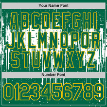 Load image into Gallery viewer, Custom Kelly Green White-Yellow Dripping Splatter Paint Performance T-Shirt
