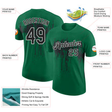 Загрузить изображение в средство просмотра галереи, Custom Kelly Green Black-White Dripping Splatter Paint Performance T-Shirt
