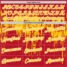 Laden Sie das Bild in den Galerie-Viewer, Custom Red Yellow-White Dripping Splatter Paint Performance T-Shirt
