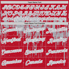 Load image into Gallery viewer, Custom Red Gray-White Dripping Splatter Paint Performance T-Shirt
