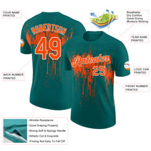 Загрузить изображение в средство просмотра галереи, Custom Teal Orange-White Dripping Splatter Paint Performance T-Shirt
