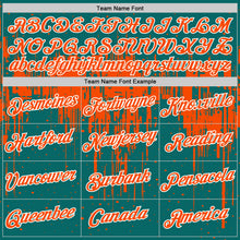 Загрузить изображение в средство просмотра галереи, Custom Teal Orange-White Dripping Splatter Paint Performance T-Shirt
