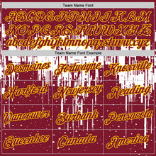 Load image into Gallery viewer, Custom Crimson White-Yellow Dripping Splatter Paint Performance T-Shirt
