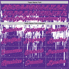Laden Sie das Bild in den Galerie-Viewer, Custom Purple White-Pink Dripping Splatter Paint Performance T-Shirt
