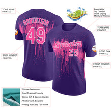 Load image into Gallery viewer, Custom Purple Pink-White Dripping Splatter Paint Performance T-Shirt
