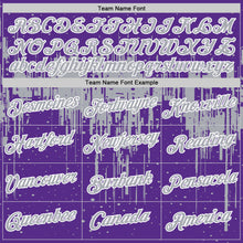 Загрузить изображение в средство просмотра галереи, Custom Purple Gray-White Dripping Splatter Paint Performance T-Shirt
