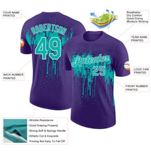 Load image into Gallery viewer, Custom Purple Aqua-White Dripping Splatter Paint Performance T-Shirt
