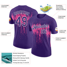 Load image into Gallery viewer, Custom Purple Pink-White Dripping Splatter Paint Performance T-Shirt
