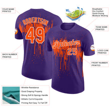 Load image into Gallery viewer, Custom Purple Orange-White Dripping Splatter Paint Performance T-Shirt

