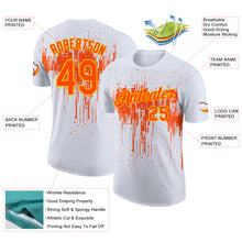 Charger l'image dans la galerie, Custom White Orange-Yellow Dripping Splatter Paint Performance T-Shirt
