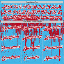 Load image into Gallery viewer, Custom Sky Blue Red-White Dripping Splatter Paint Performance T-Shirt
