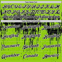 Laden Sie das Bild in den Galerie-Viewer, Custom Neon Green Black-White Dripping Splatter Paint Performance T-Shirt
