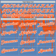 Laden Sie das Bild in den Galerie-Viewer, Custom Light Blue Orange-White Dripping Splatter Paint Performance T-Shirt
