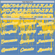 Load image into Gallery viewer, Custom Light Blue Yellow-White Dripping Splatter Paint Performance T-Shirt
