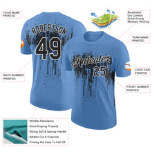 Загрузить изображение в средство просмотра галереи, Custom Light Blue Black-White Dripping Splatter Paint Performance T-Shirt
