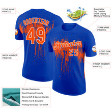 Load image into Gallery viewer, Custom Thunder Blue Orange-White Dripping Splatter Paint Performance T-Shirt
