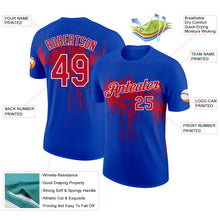 Load image into Gallery viewer, Custom Thunder Blue Red-White Dripping Splatter Paint Performance T-Shirt
