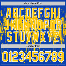 Load image into Gallery viewer, Custom Thunder Blue Yellow-White Dripping Splatter Paint Performance T-Shirt
