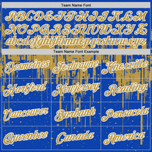 Load image into Gallery viewer, Custom Thunder Blue Old Gold-White Dripping Splatter Paint Performance T-Shirt
