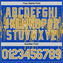 Load image into Gallery viewer, Custom Thunder Blue Old Gold-White Dripping Splatter Paint Performance T-Shirt
