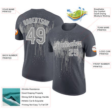 Load image into Gallery viewer, Custom Steel Gray Gray-White Dripping Splatter Paint Performance T-Shirt

