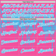 Load image into Gallery viewer, Custom Pink Sky Blue-White Dripping Splatter Paint Performance T-Shirt
