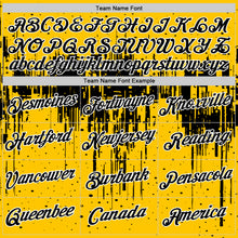 Laden Sie das Bild in den Galerie-Viewer, Custom Yellow Black-White Dripping Splatter Paint Performance T-Shirt
