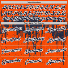 Load image into Gallery viewer, Custom Orange Navy-White Dripping Splatter Paint Performance T-Shirt
