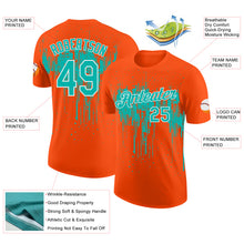 Load image into Gallery viewer, Custom Orange Aqua-White Dripping Splatter Paint Performance T-Shirt

