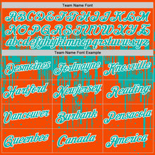 Load image into Gallery viewer, Custom Orange Aqua-White Dripping Splatter Paint Performance T-Shirt
