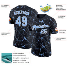 Загрузить изображение в средство просмотра галереи, Custom Black Light Blue Gray-White Abstract Network Crackle Performance T-Shirt

