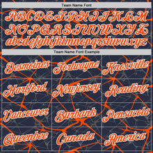 Charger l'image dans la galerie, Custom Navy Orange Gray-White Abstract Network Crackle Performance T-Shirt
