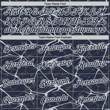 Charger l'image dans la galerie, Custom Navy Silver Gray-White Abstract Network Crackle Performance T-Shirt
