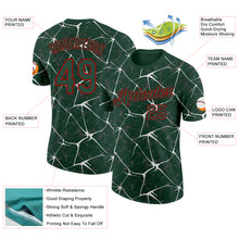 Laden Sie das Bild in den Galerie-Viewer, Custom Green White Gray-Red Abstract Network Crackle Performance T-Shirt
