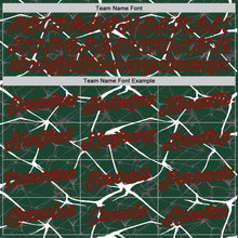 Laden Sie das Bild in den Galerie-Viewer, Custom Green White Gray-Red Abstract Network Crackle Performance T-Shirt
