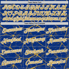 Charger l'image dans la galerie, Custom Royal Old Gold Gray-White Abstract Network Crackle Performance T-Shirt
